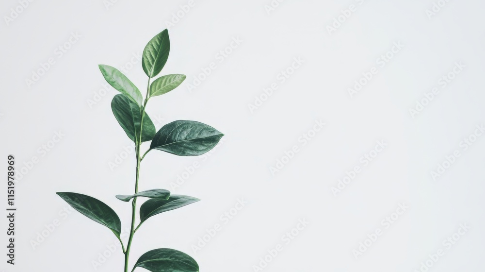 Elegant Green Leaves on a Stem - Nature's Beauty Elegant Green Leaves on a Stem - Nature's Beauty