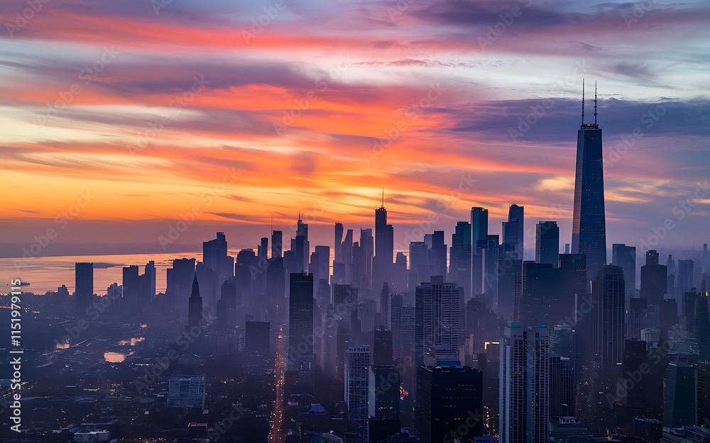 Obraz premium Chicago Skyline at Sunrise 
