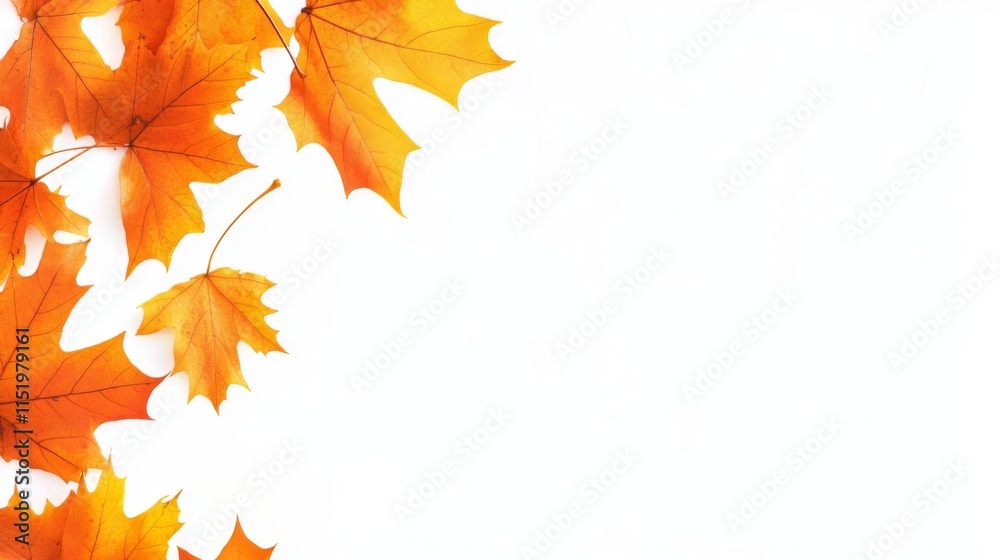 Fototapeta premium Autumn Maple Leaves on White Background - Stunning Fall Design
