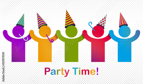 Celebrating people vector c...