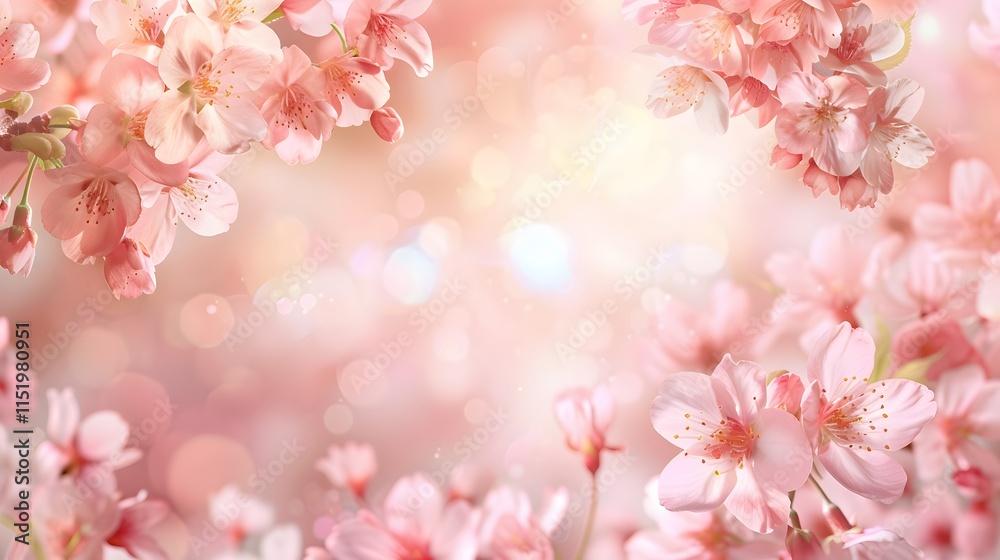Soft Pink Cherry Blossom Breeze in Gentle Spring Light Soft Pink Cherry Blossom Breeze in Gentle Spring Light