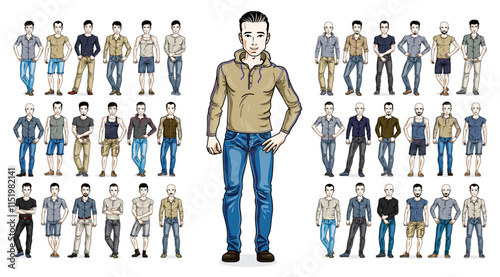 Men in casual wear vector i...