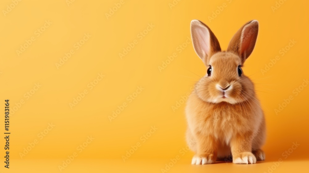 Obraz premium cute animal pet rabbit or bunny brown color smiling and laughing isolated with copy space for easter background, rabbit, animal, pet, cute, fur, ear, mammal, background, celebration