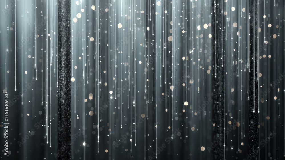 Abstract winter wonderland, sparkling snowflakes falling against a starry night background Abstract winter wonderland, sparkling snowflakes falling against a starry night background