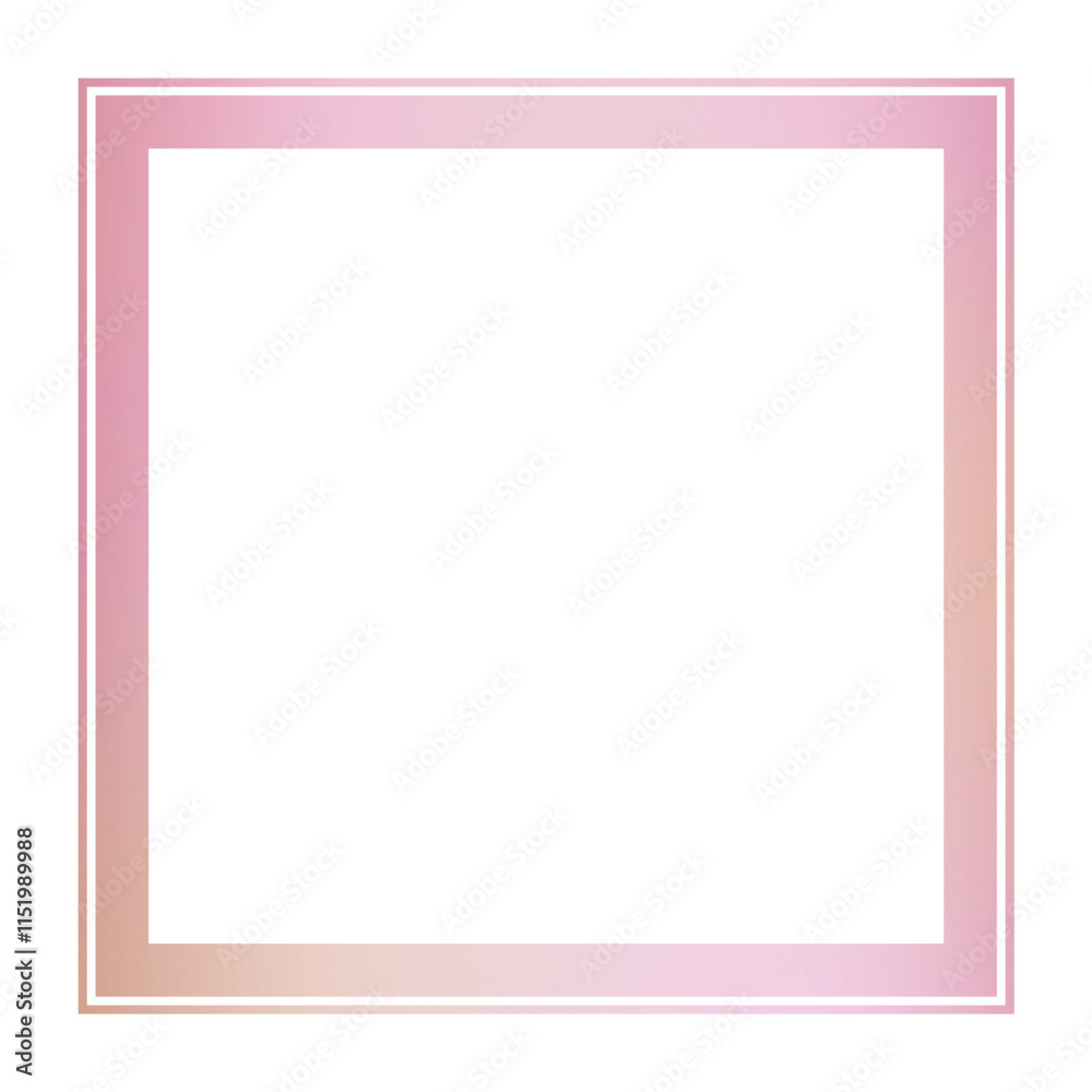 Modern isolated gradient style business border. Square content blank pink frame. Modern isolated gradient style business border. Square content blank pink frame.