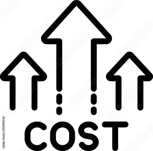 Cost Increase Line Icon