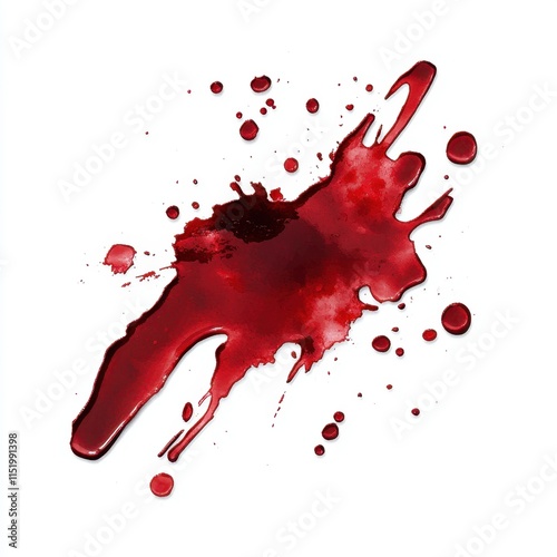 Blood stains with a cut-out effect, isolated on a transparent background, ideal for use in various design contexts. photo