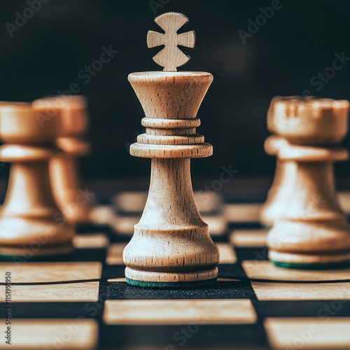 Chess pieces strategically placed on a target board, symbolizing precision and focus in marketing strategy, with a visual emphasis on accuracy and targeted planning. photo