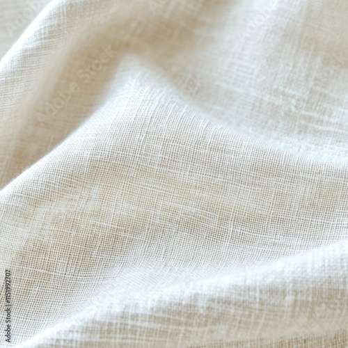 Close-up of a white fabric with a cross-hatched texture, showcasing a subtle, woven pattern against a clean background. photo