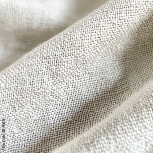 Close-up of a white fabric with a cross-hatched texture, showcasing a subtle, woven pattern against a clean background. photo