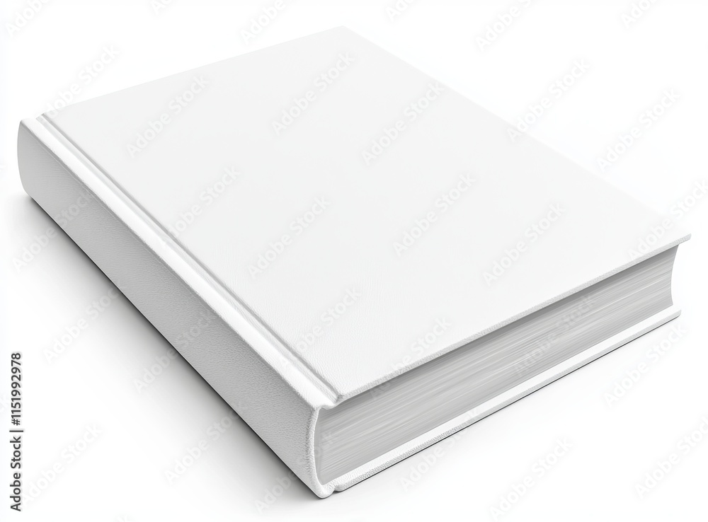 A 3D rendered image of a blank hardcover book mockup floating in a white space. A 3D rendered image of a blank hardcover book mockup floating in a white space.