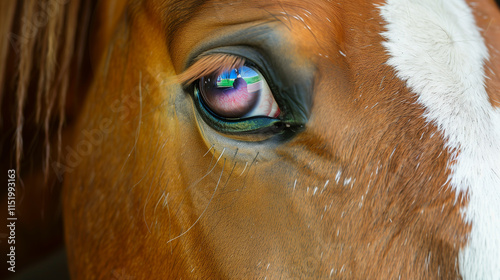 Close-up of horse eyes, ophthalmic disease diagnosis