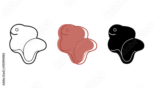 A small set with sandbox mold in the shape of a fish in different colors. Clip art for your projects.