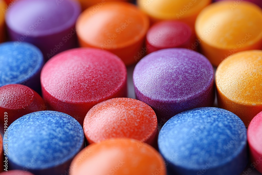 Colorful Round Objects with Textured Surfaces Colorful Round Objects with Textured Surfaces