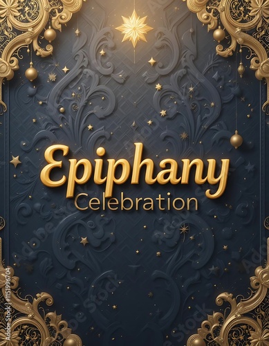 Epiphany Celebration 3d text ideas, Christian celebration, winter holiday photo