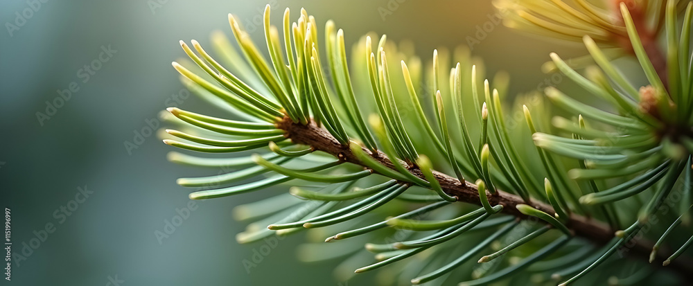 Nature's Embrace: A captivating close-up of a pine branch, showcasing the intricate details of its needles bathed in soft sunlight, creating a serene and peaceful atmosphere. Nature's Embrace: A captivating close-up of a pine branch, showcasing the intricate details of its needles bathed in soft sunlight, creating a serene and peaceful atmosphere.