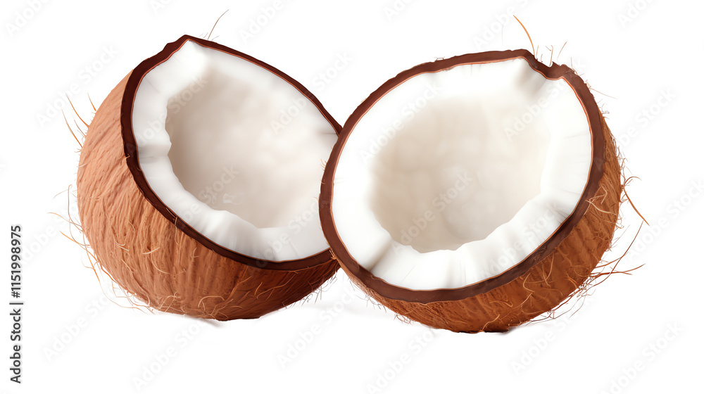 a coconut cut in half