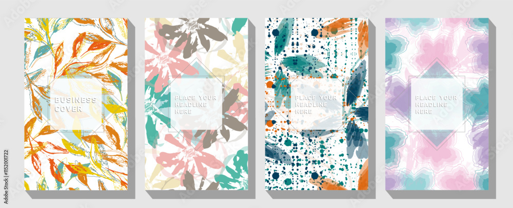 Fototapeta premium set of four backgrounds