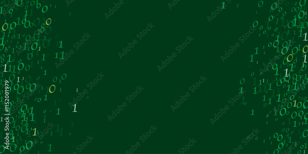 Obraz premium green binary code