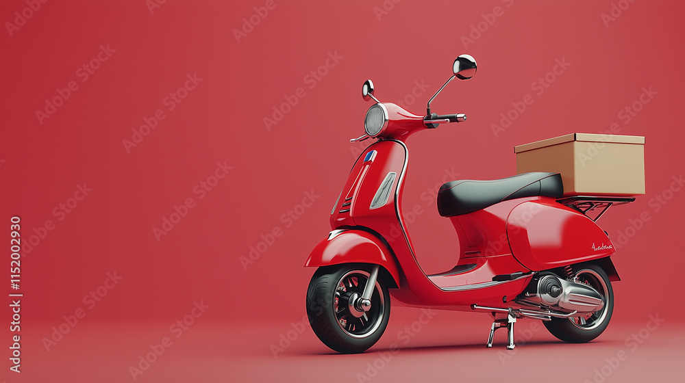 red scooter with box red scooter with box