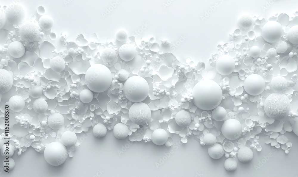 Abstract 3D White Background, Generative AI Abstract 3D White Background, Generative AI