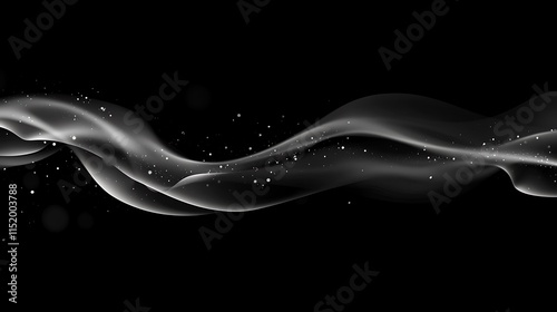 A striking abstract background with flowing smoke and scattered black paint splashes, evoking mystery and depth in a minimalist design photo