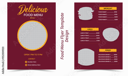 Food menu and restaurant flyer design template
