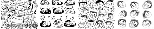 A modern cartoon illustration of a doodle symbolizing sleep.