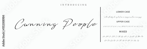 Bild auf Leinwand Signature Font Calligraphy Logotype Script Font Type Font lettering handwritten