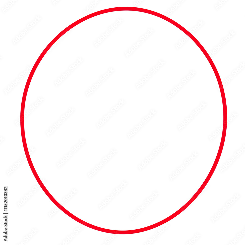 A red line drawn in the shape of an oval on a white background, vector illustration with simple lines, icon style, simple design A red line drawn in the shape of an oval on a white background, vector illustration with simple lines, icon style, simple design