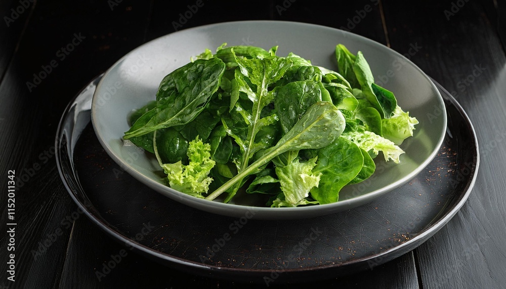 freshh inexperienced salad with spinach arugula romane and lettuce freshh inexperienced salad with spinach arugula romane and lettuce