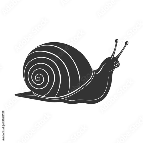 "Elegant Snail Black Vector Illustration"

