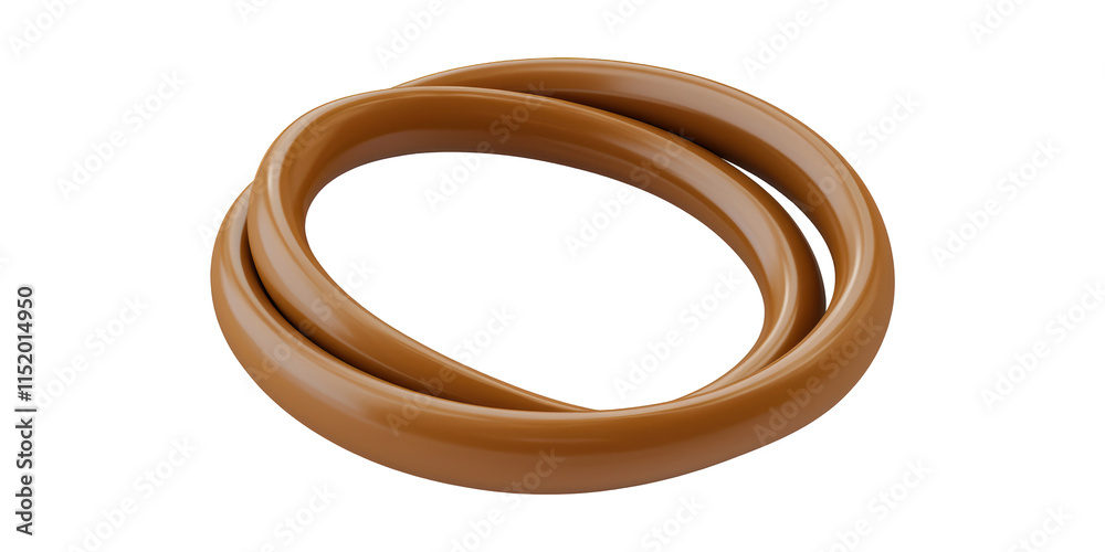 Brown intertwined loop isolated on transparent background Brown intertwined loop isolated on transparent background