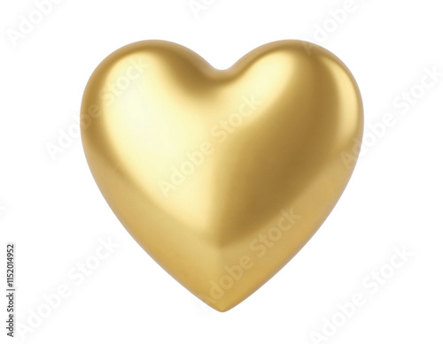 golden heart on white background
