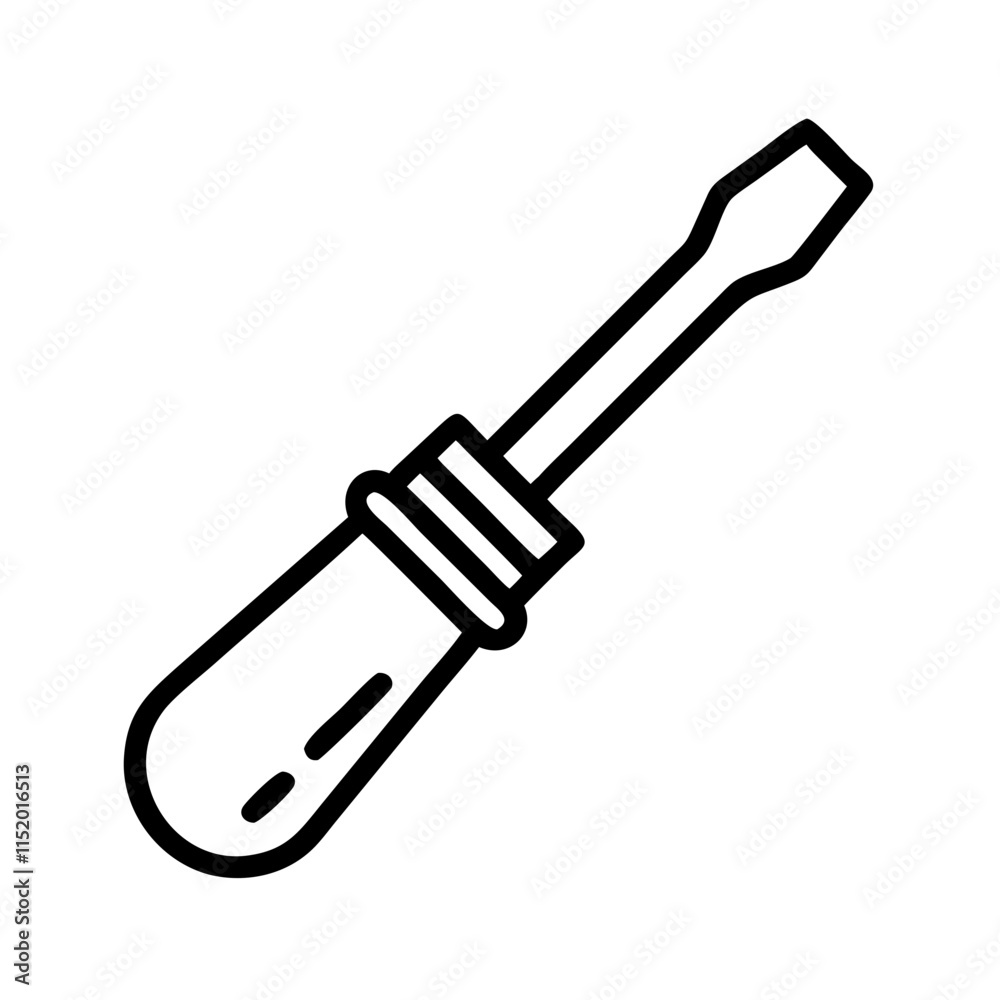Line icon of a screwdriver, minimalistic design Line icon of a screwdriver, minimalistic design