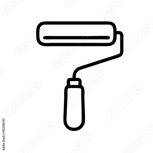 Line icon of a paint roller, minimalistic design