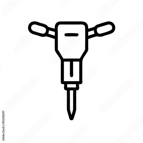 Line icon of a jackhammer, minimalistic design