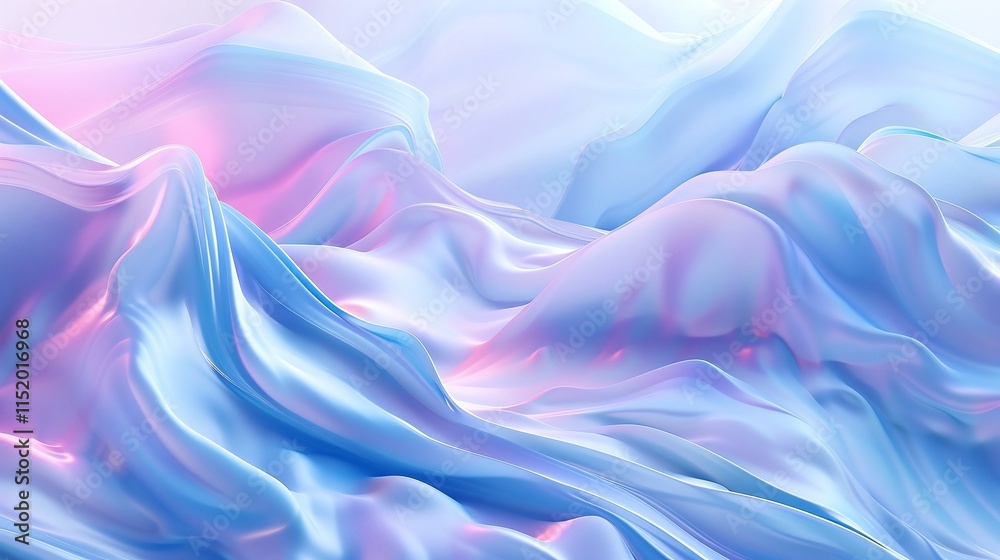 Obraz premium Abstract soft pastel waves blend in dreamy, flowing motion with gentle color transitions.