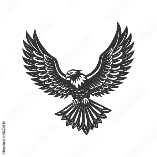 "Elegant Eagle Soaring Vector Illustration"

