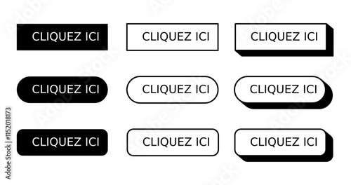 Bouton "Cliquez ici" icône plate