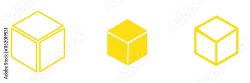 cube icon Simple outline vector logo