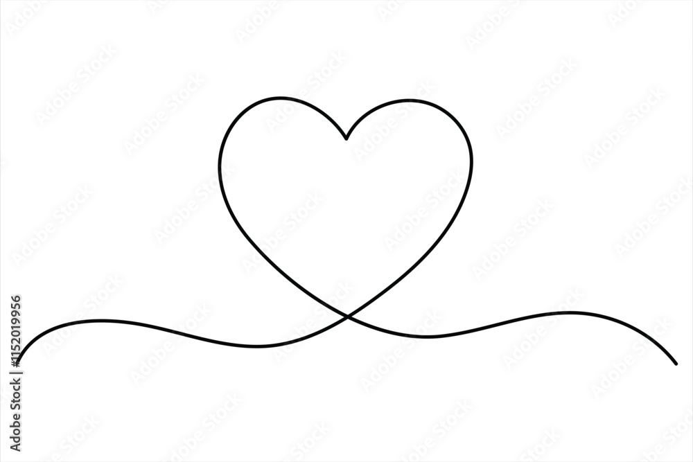 Heart continuous one line art drawing of heart hand drawn vector illustration
Heart continuous one line art drawing of heart hand drawn vector illustration