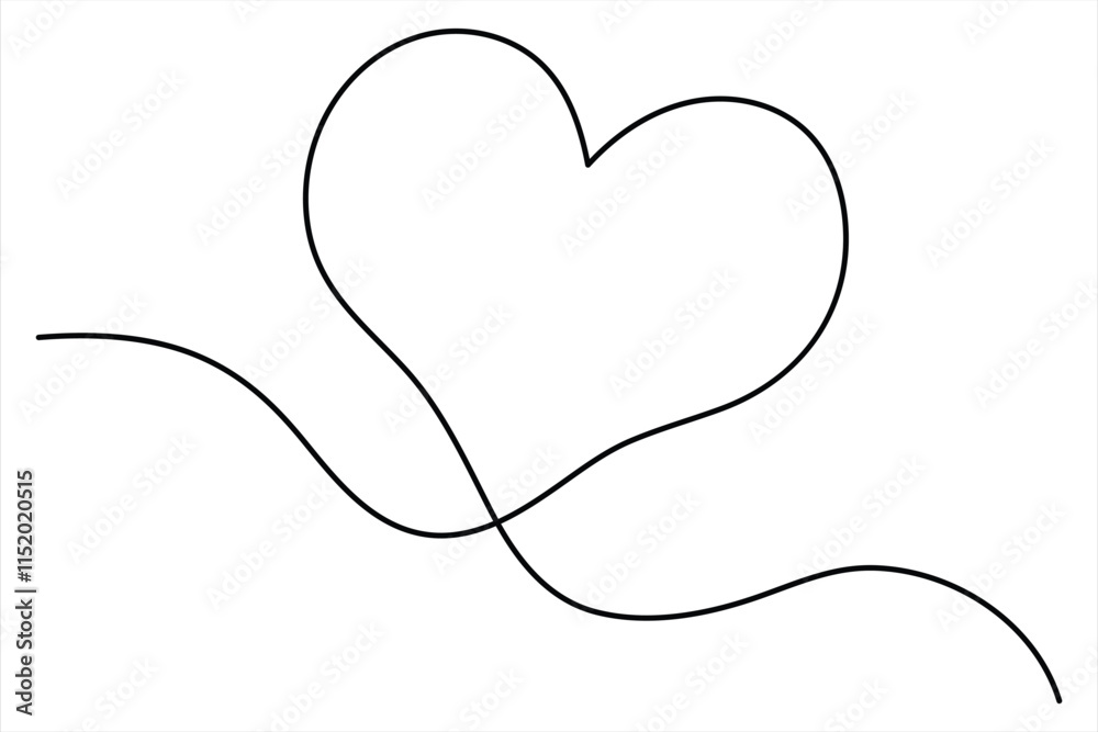 Heart continuous one line art drawing of heart hand drawn vector illustration
Heart continuous one line art drawing of heart hand drawn vector illustration