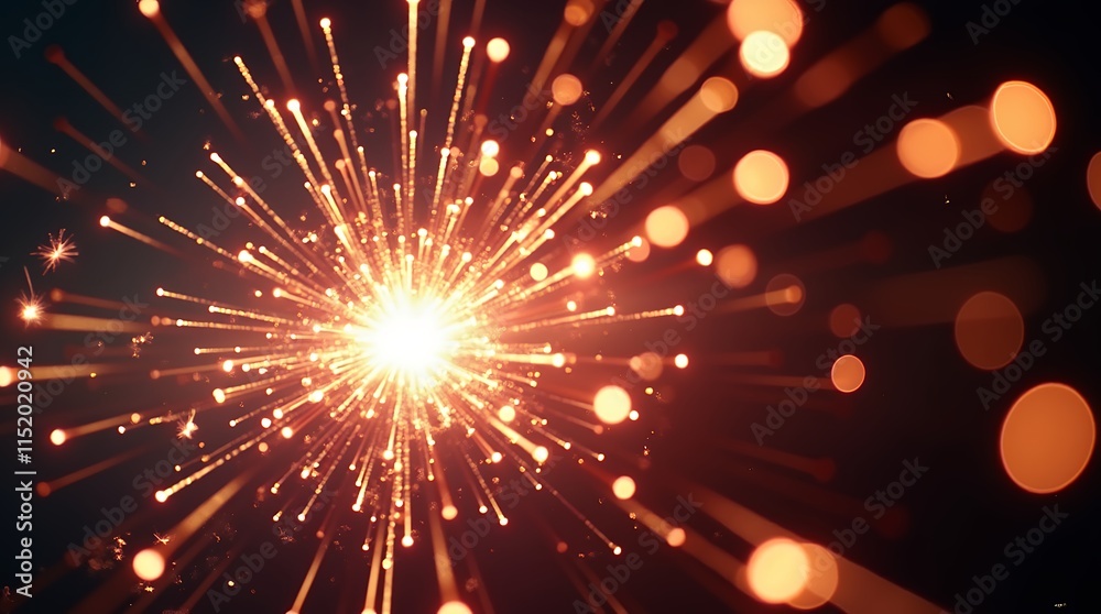 Obraz premium Fiery Burst of Light: Abstract Sparkler Explosion