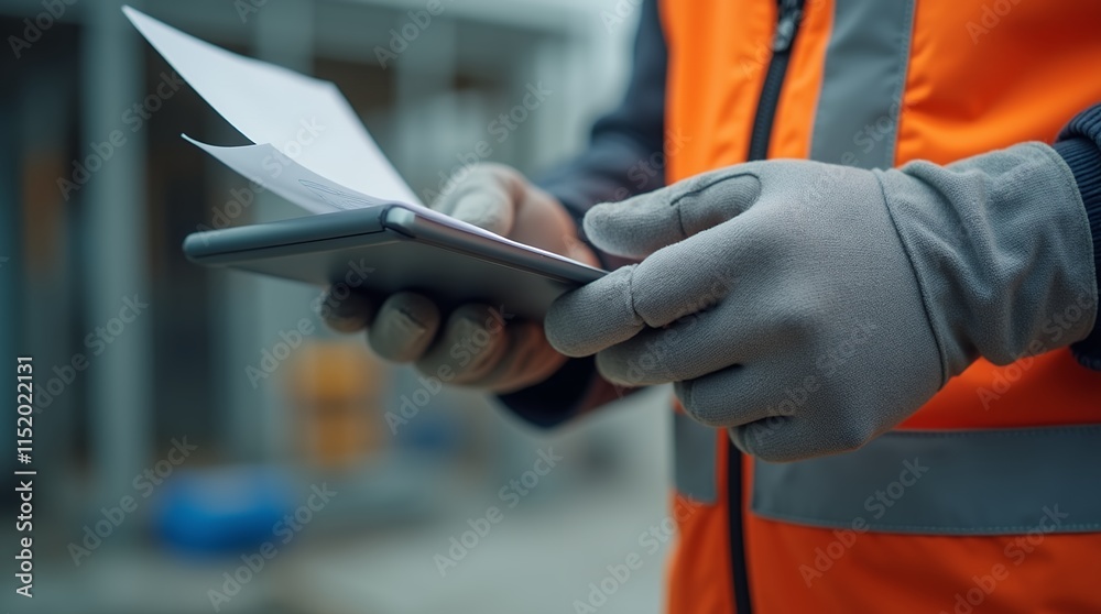 © Awan - Construction Worker Using a Tablet on a Construction Site © Awan - Construction Worker Using a Tablet on a Construction Site