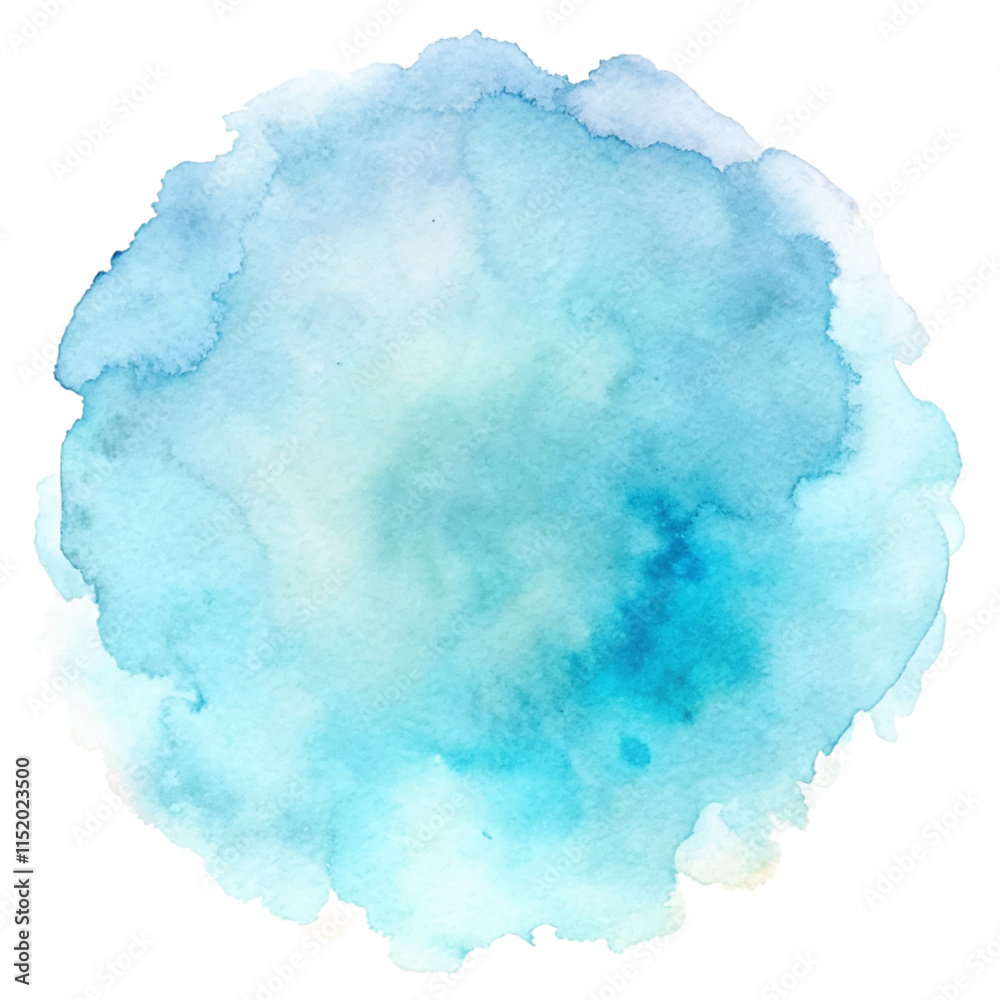 Fototapeta premium Deep blue watercolor orb exuding a sense of depth and tranquility.