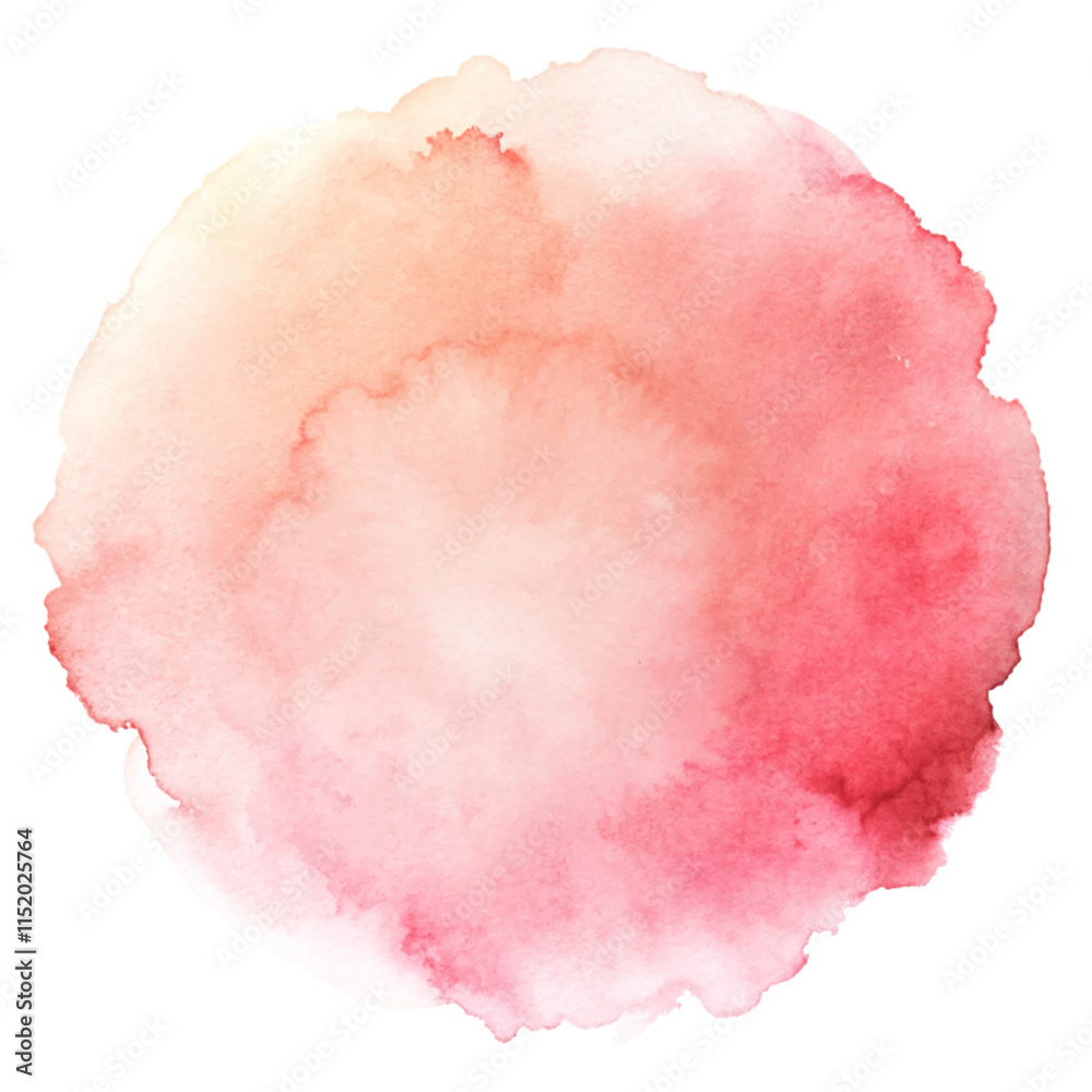 Warm pink watercolor circle radiating softness and warmth. Warm pink watercolor circle radiating softness and warmth.