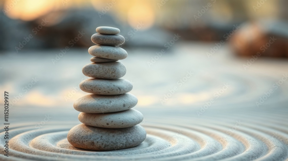 Obraz premium Zen garden with stacked stones