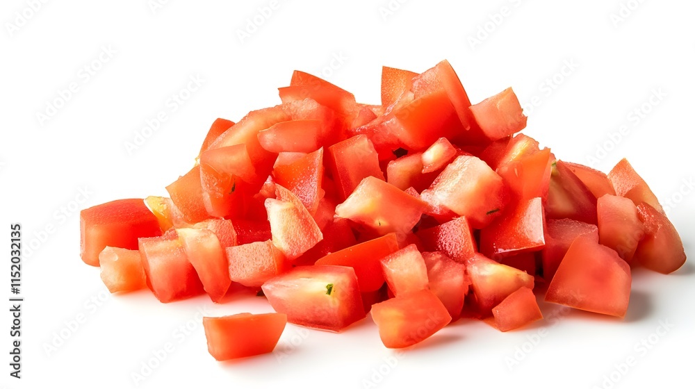 Chopped Tomato isolated in white background Chopped Tomato isolated in white background
