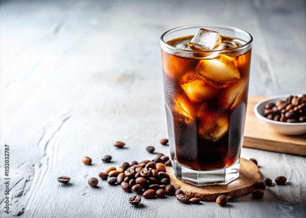 Fototapeta premium Cold Brew Coffee - AI Photo - White Background - Left Focus